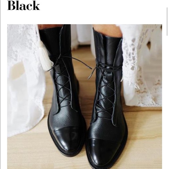 New! Vintage Style Combat Lace Up Boots In Wine - Picture 8 of 8